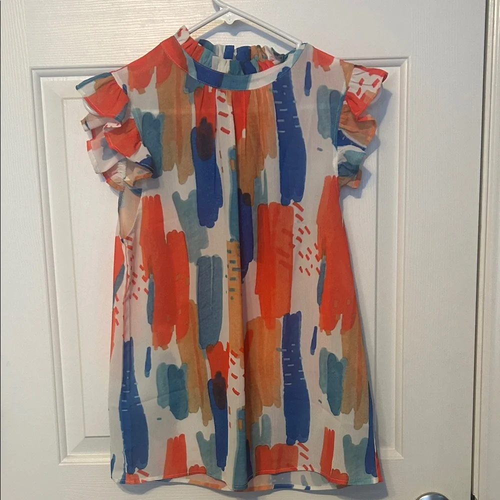 Spring Top with Ruffle Sleeves - Picture 2 of 2